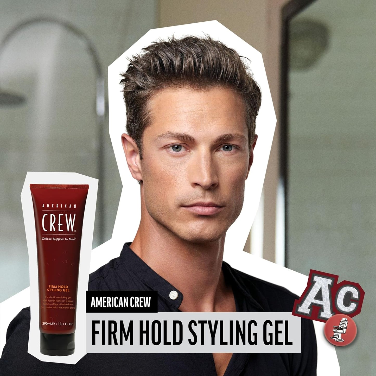 Men'S Hair Gel, Firm Hold, Non-Flaking Styling Gel, 8.4 Fl Oz