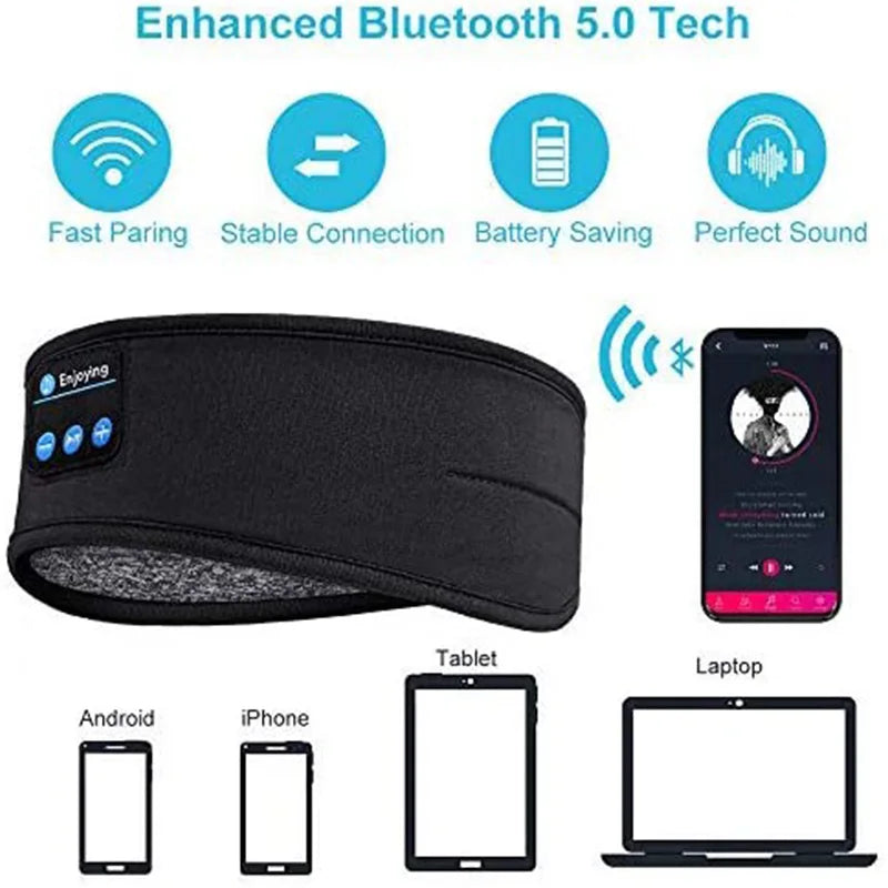 Oracluxe Eye Mask with Wireless Bluetooth Headset Headband